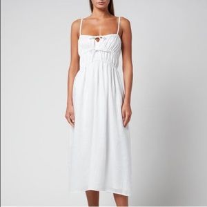 Faithfull White Francesca MIDI Dress NWT